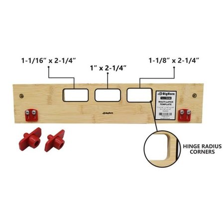 BIG HORN Multi-Latch Template - 1" X 2-1/4", 1-1/16" X 2-1/4" Or 1-1/8" X 2-1/4" Deadbolt - ML-300 70160